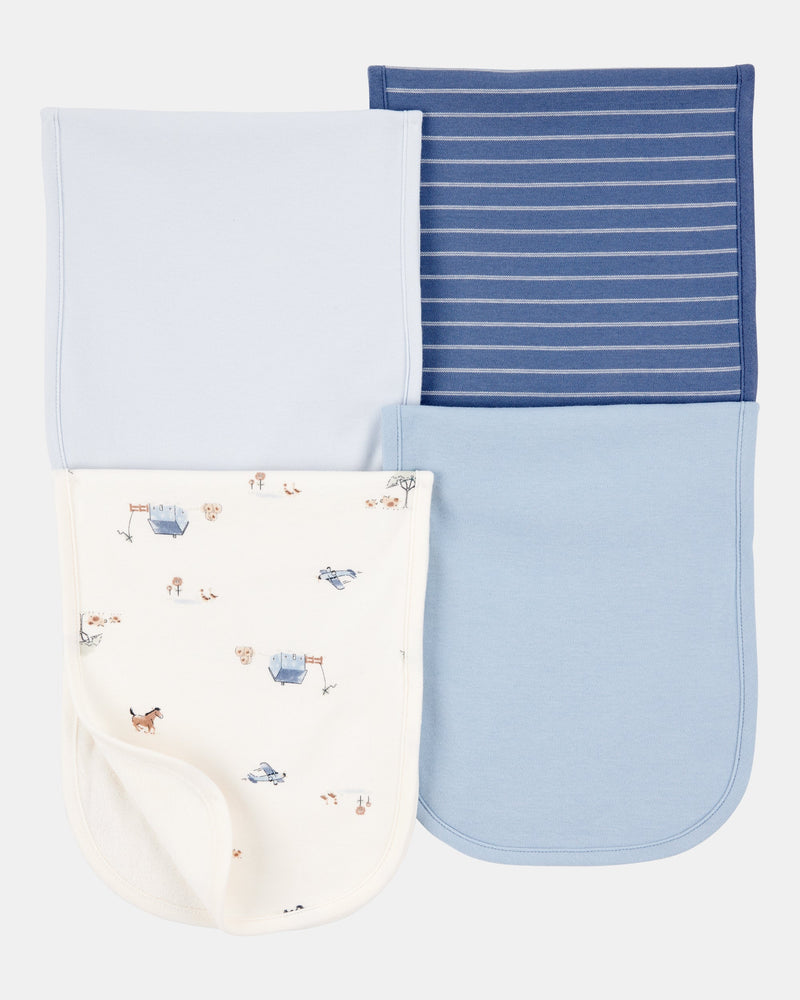 Baby Boy 4-Pack Burp Cloths - Blue