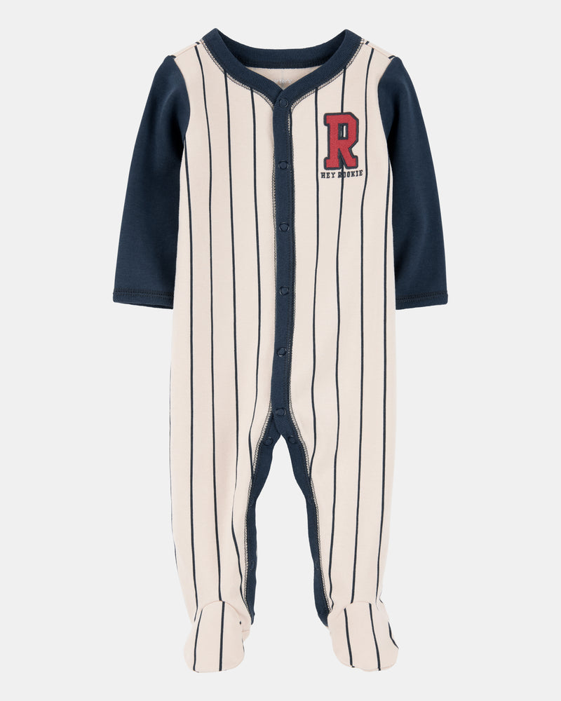 Infant Boy Baseball Rookie Snap Cotton Sleep & Play Pajamas