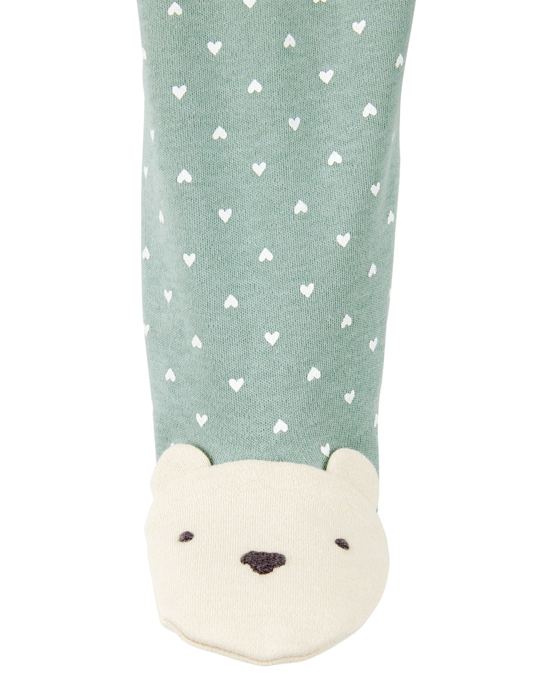 Baby Girl Polka Dot 2-Way Zip Cotton Sleep & Play Pajamas