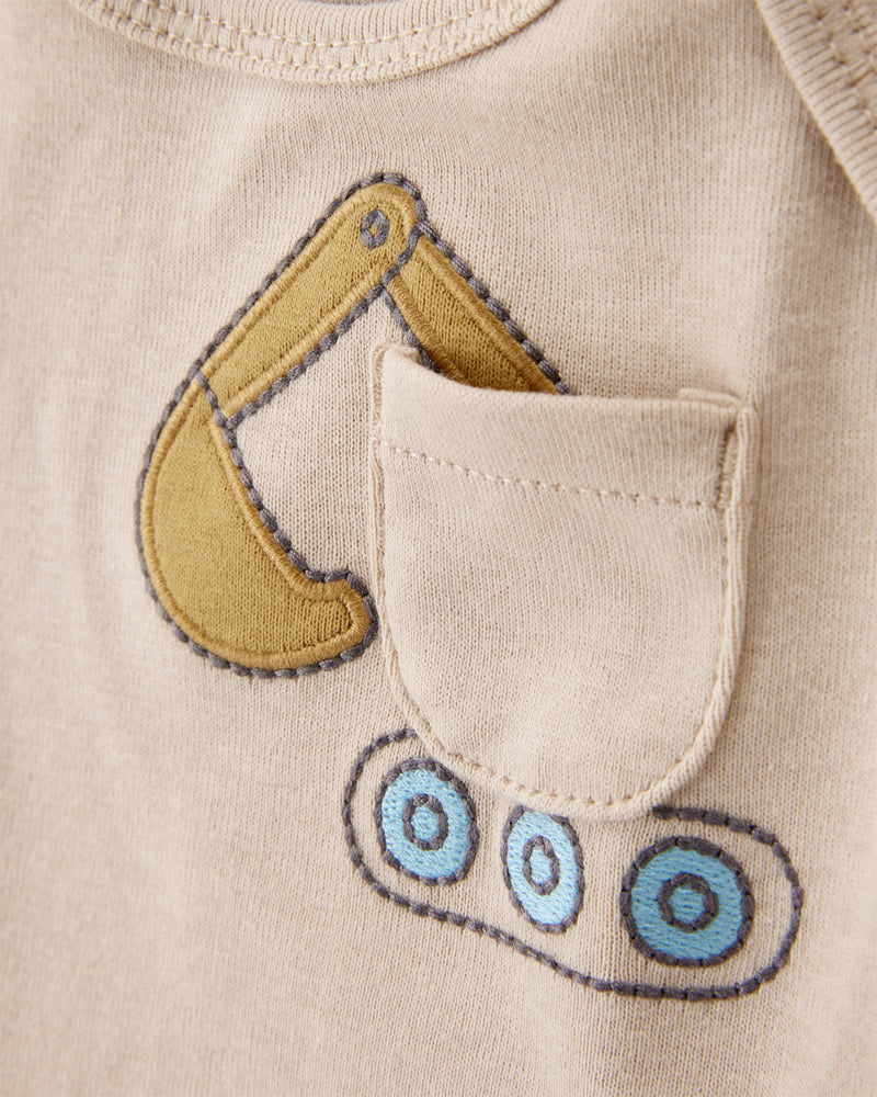 Baby Boy 5-Pack Construction Short-Sleeve Cotton Bodysuits - Assorted