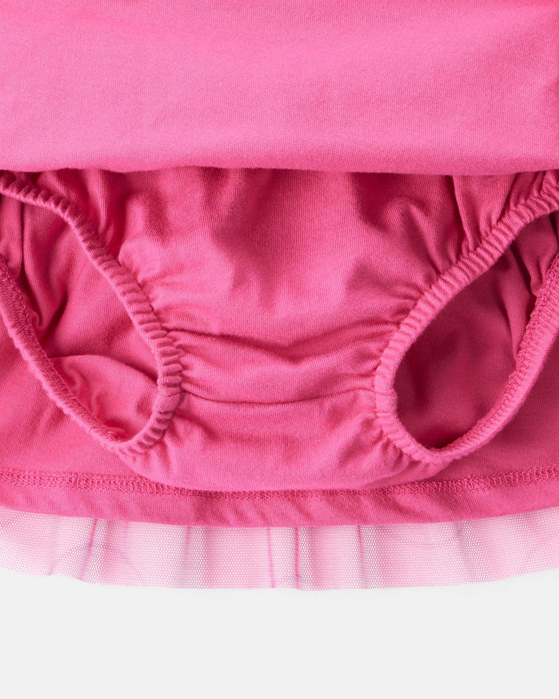 Baby Girl Smile French Terry Long-Sleeve Top & Skirt Set - Pink