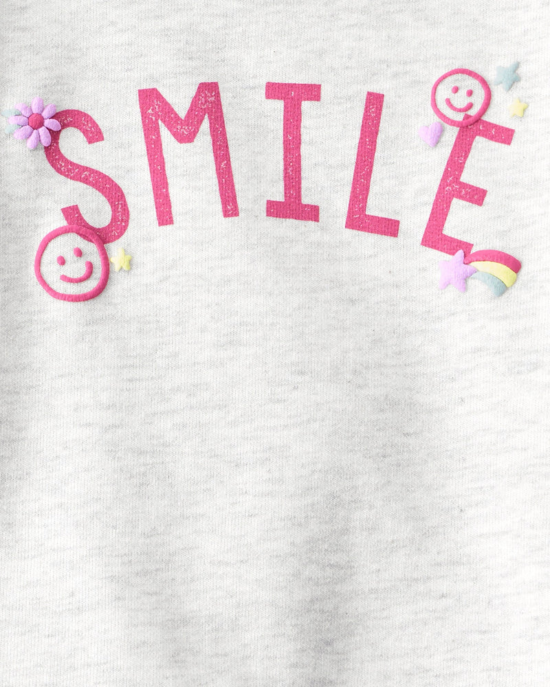 Baby Girl Smile French Terry Long-Sleeve Top & Skirt Set - Pink