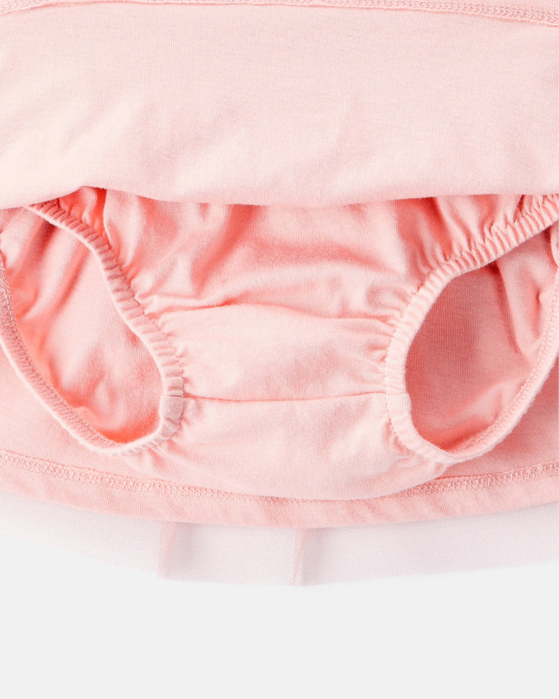 Baby Girl Bow French Terry Long-Sleeve Top & Skirt Set - Pink