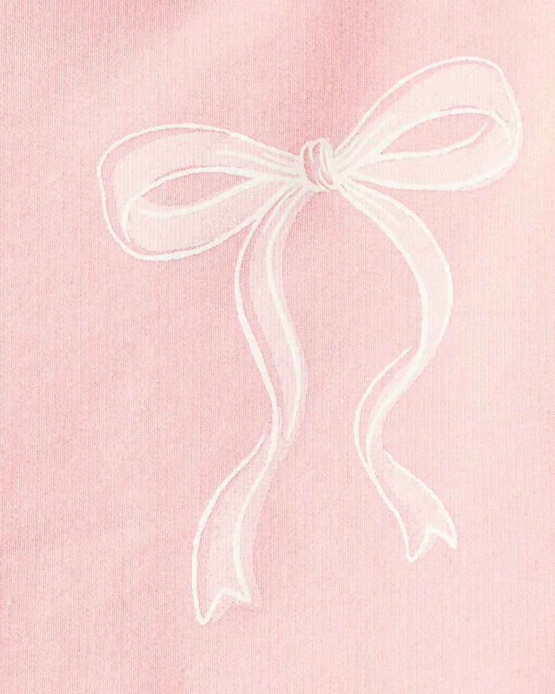 Baby Girl Bow French Terry Long-Sleeve Top & Skirt Set - Pink