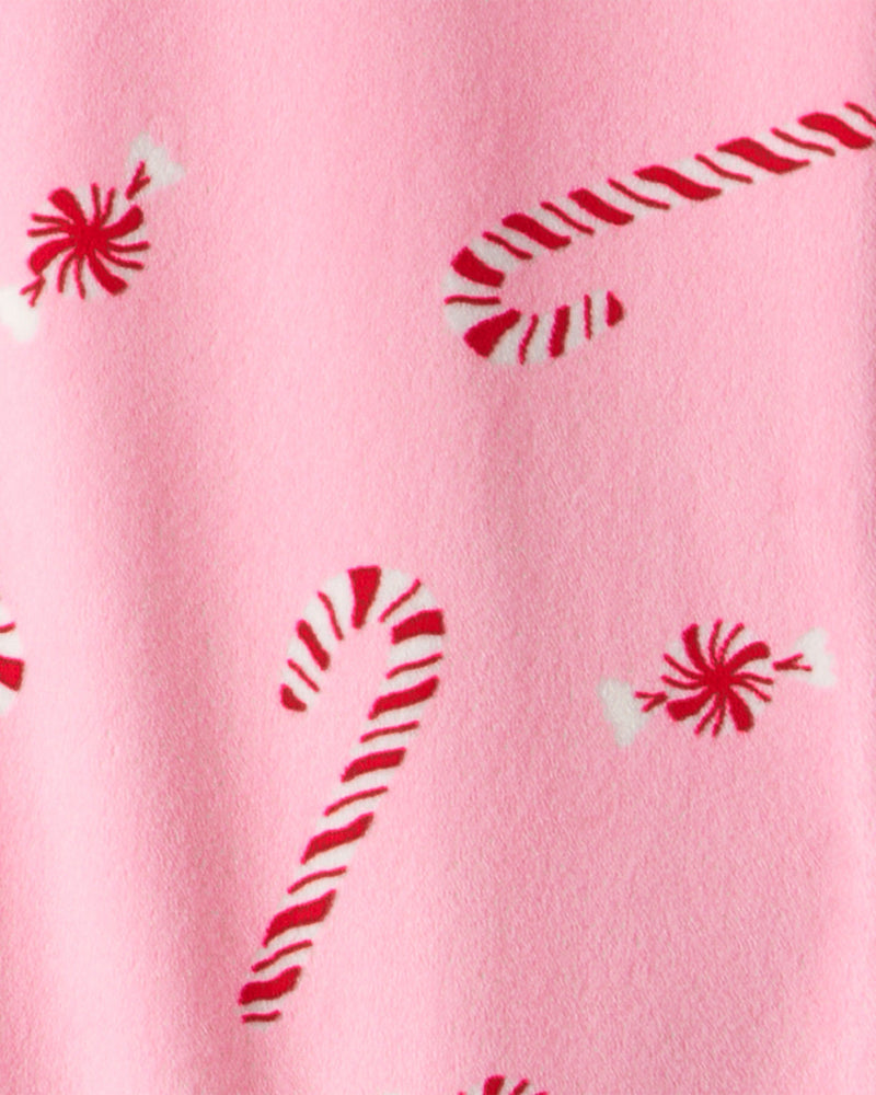 Baby Girl Pink Peppermints DreamPlush Long-Sleeve Snug Fit 1-Piece Pajamas - Pink