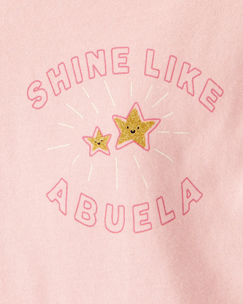 Baby Girl Shine Like Abuela Cotton Long-Sleeve Graphic Bodysuit - Pink