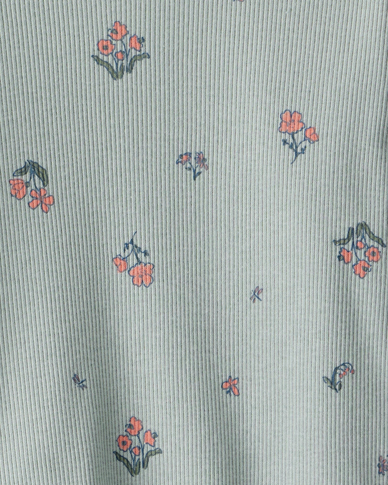 Baby Girl 2-Piece Floral Cotton Long-Sleeve Tee & Pant Set - Green