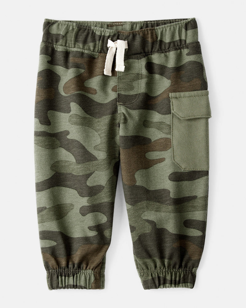 Baby Boy Camping Camo Cotton Long-Sleeve Bodysuit & Pant Set - Green/Beige