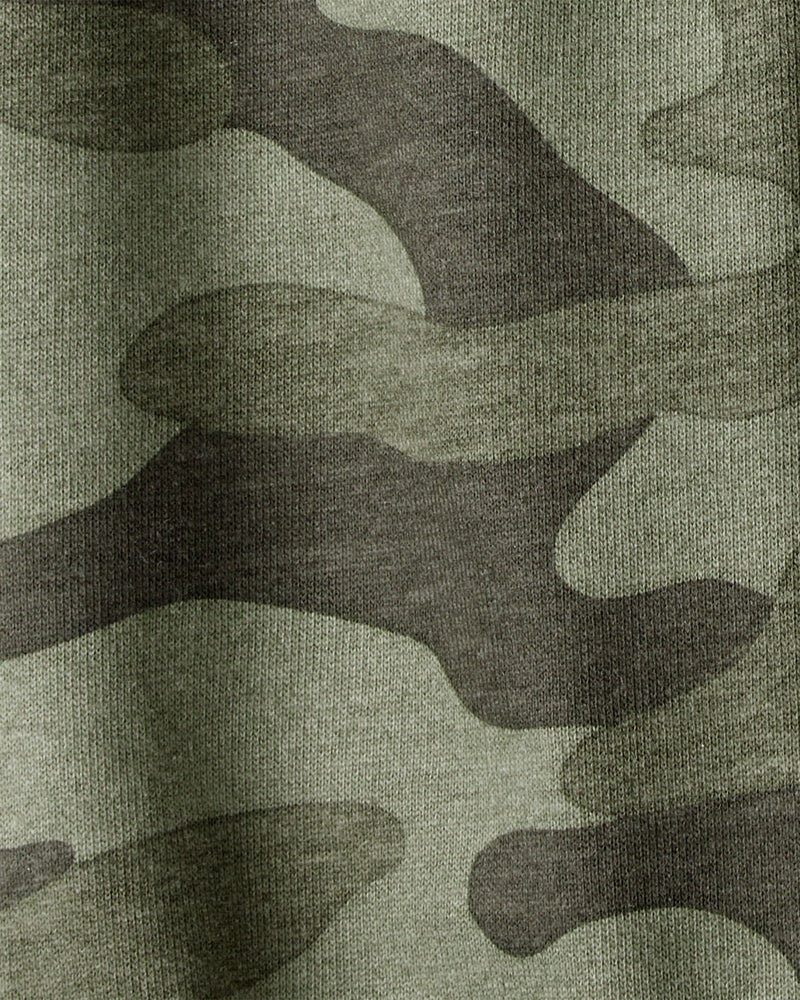 Baby Boy Camping Camo Cotton Long-Sleeve Bodysuit & Pant Set - Green/Beige