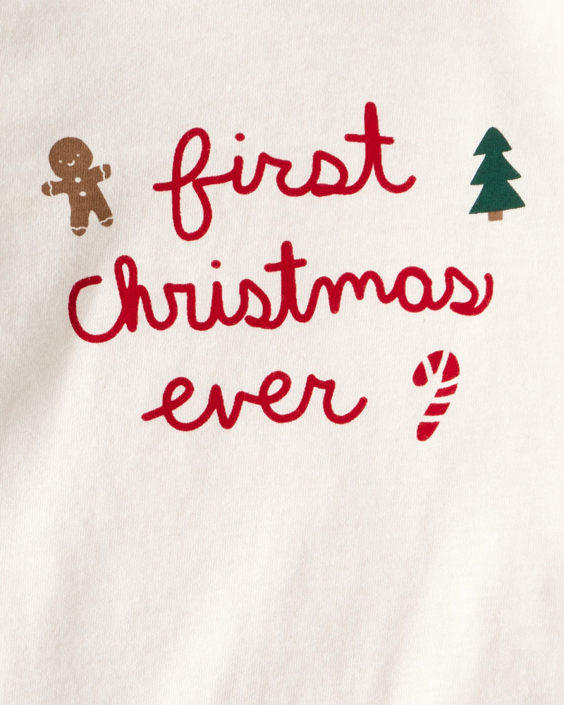 Baby 2-Piece My First Christmas Long-Sleeve Bodysuit & Pant Set - Cream/Green