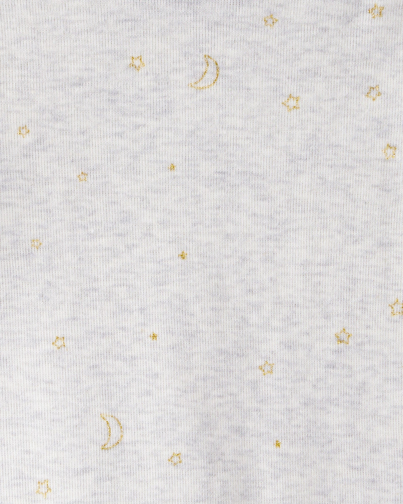 Baby Girl 4-Pack Unicorn, Heart, Star Print Long-Sleeve Multipack Bodysuits - Navy Blue/White