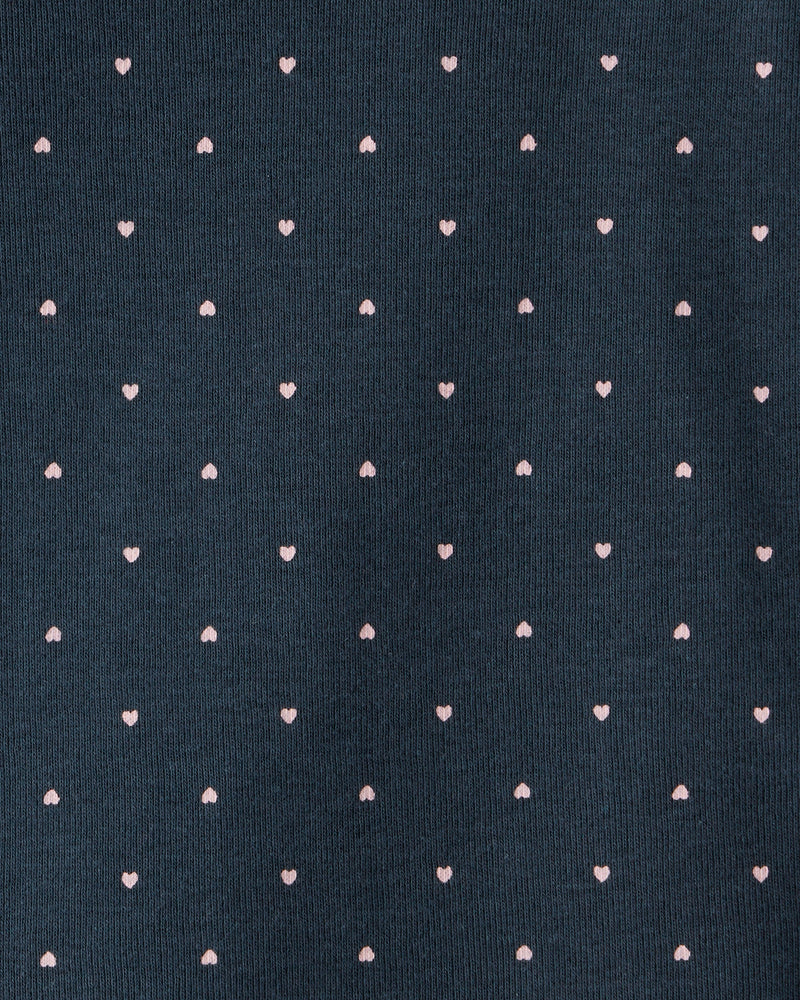 Baby Girl 4-Pack Unicorn, Heart, Star Print Long-Sleeve Multipack Bodysuits - Navy Blue/White