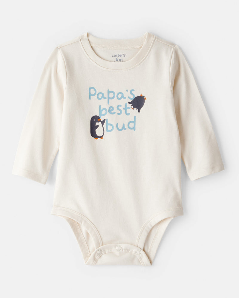 Baby Boy Best Bud Long-Sleeve Graphic Bodysuit - Cream