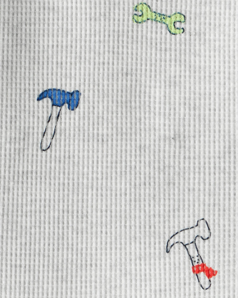 Baby Boy 2-Piece Construction Thermal Bodysuit & Pant Set - Grey