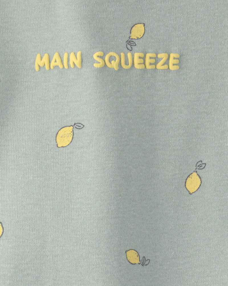 Baby Girl 'Main Squeeze' Lemon Short-Sleeve Romper - Green