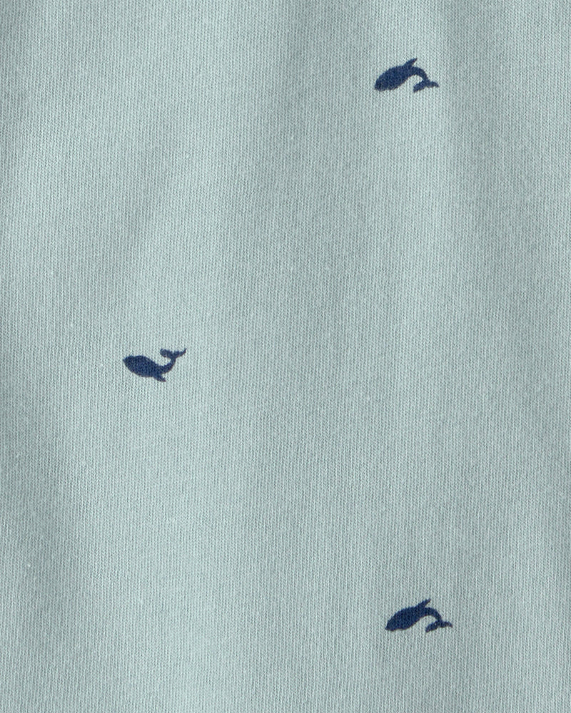 Baby Boy Whale Polo Bodysuit - Green