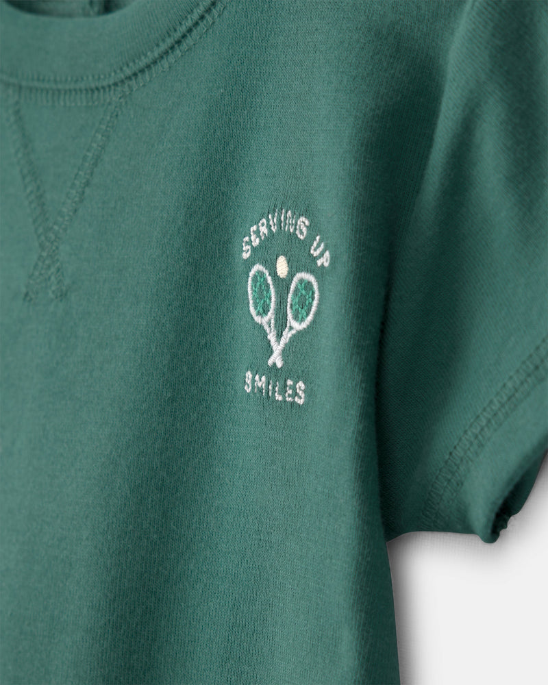 Baby Boy Tennis Short-Sleeve Romper - Green