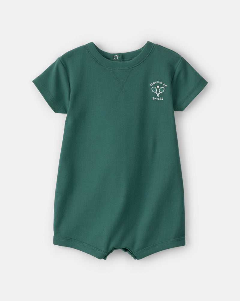 Baby Boy Tennis Short-Sleeve Romper - Green