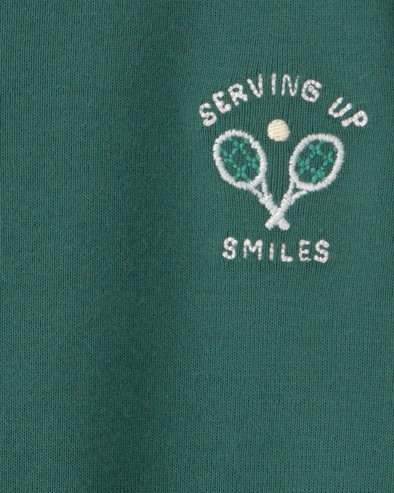 Baby Boy Tennis Short-Sleeve Romper - Green