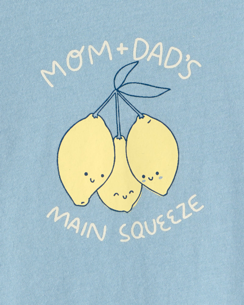 Baby Girl 'Main Squeeze' Lemon Graphic Bodysuit - Blue