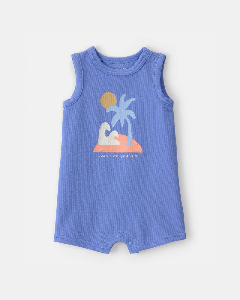 Baby Boy 'Sunshine Chaser' Sleeveless Romper - Blue