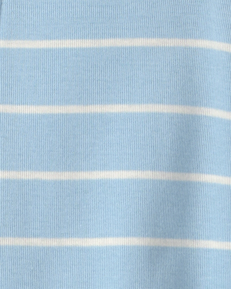 Baby Boy Alligator Striped 100% Cotton Snug Fit 1-Piece Pajama - Blue