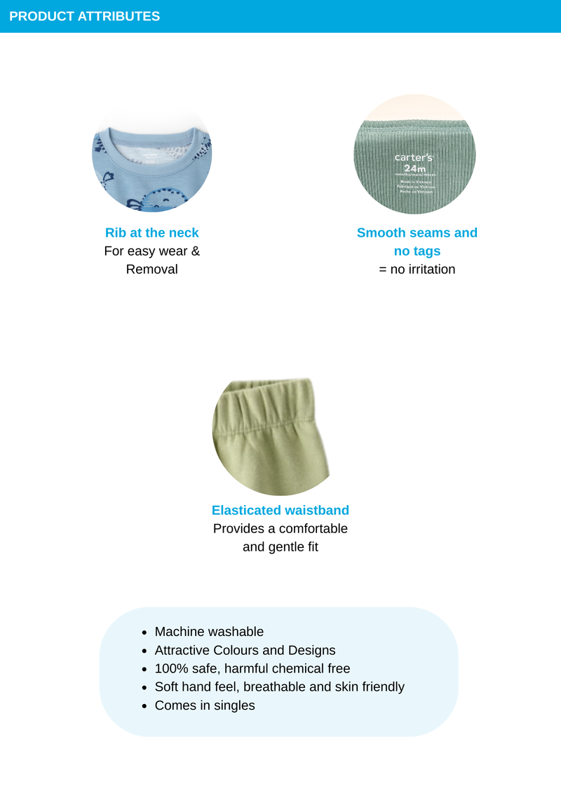 Baby Girl Flamingo 100% Cotton Short-Sleeve Snug Fit 4-Piece Pajama Set - Pink/Blue