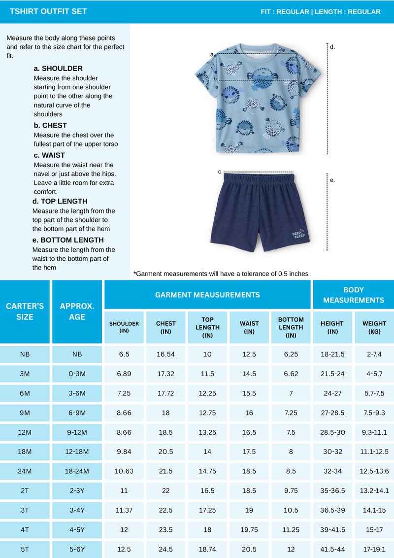 Baby Girl 4-Piece Fairy Tale Dragon 100% Cotton Short-Sleeve Snug Fit Pajama Set - Blue/Ivory