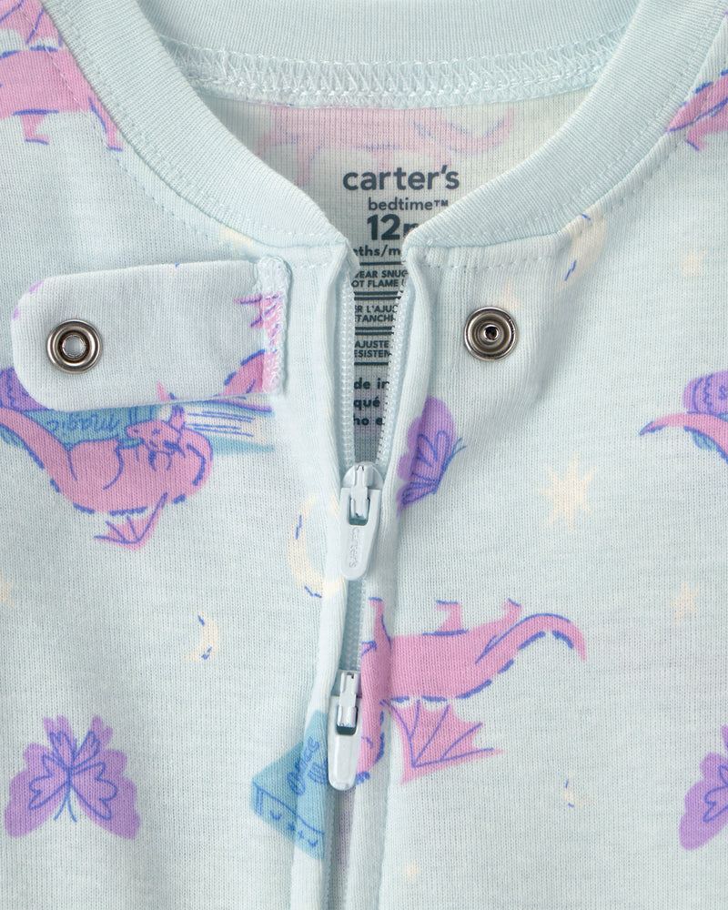 Baby Girl Fairy Tale 100% Cotton Snug Fit 1-Piece Pajama - Blue