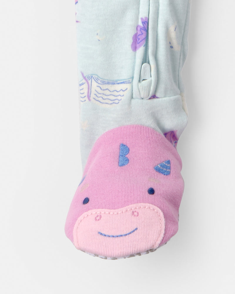 Baby Girl Fairy Tale 100% Cotton Snug Fit 1-Piece Pajama - Blue