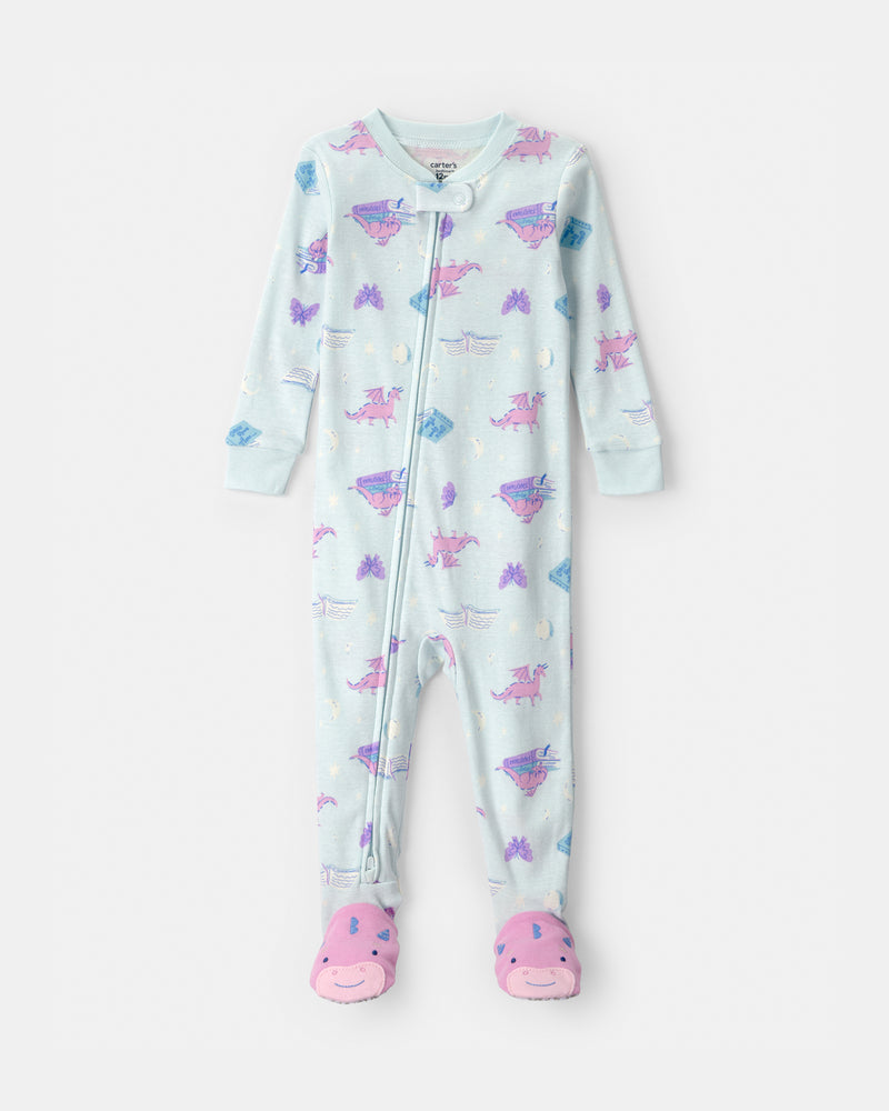 Baby Girl Fairy Tale 100% Cotton Snug Fit 1-Piece Pajama - Blue