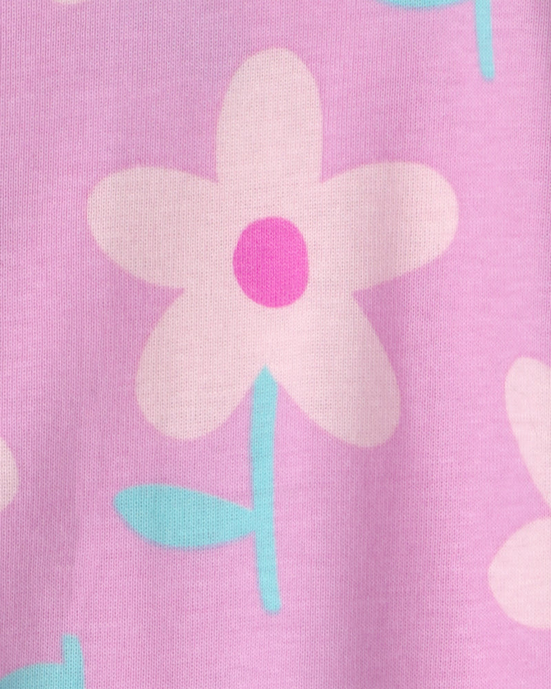Baby Girl Floral 100% Cotton Snug Fit 1-Piece Pajama - Purple