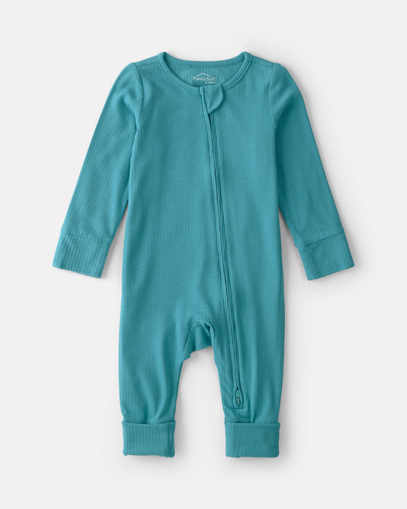 Infant Boy PurelySoft 2-Way Zip Snug Fit Sleep & Play Pajamas - Blue