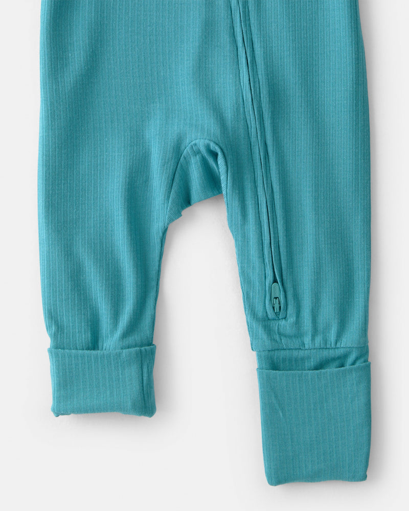Infant Boy PurelySoft 2-Way Zip Snug Fit Sleep & Play Pajamas - Blue