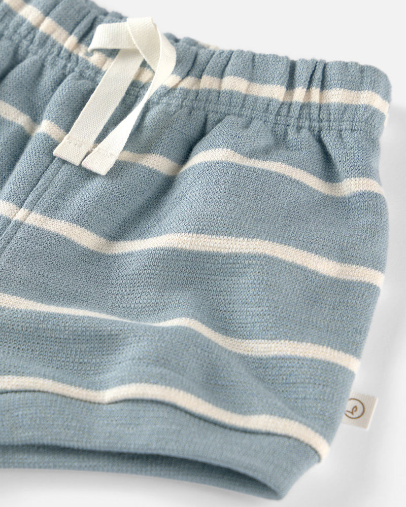 Baby Boy 2-Piece Organic Cotton Top & Short Set in Stripes