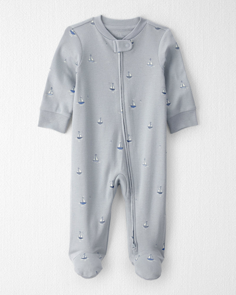 Baby Organic Cotton Sleep & Play Pajama in Sail Away