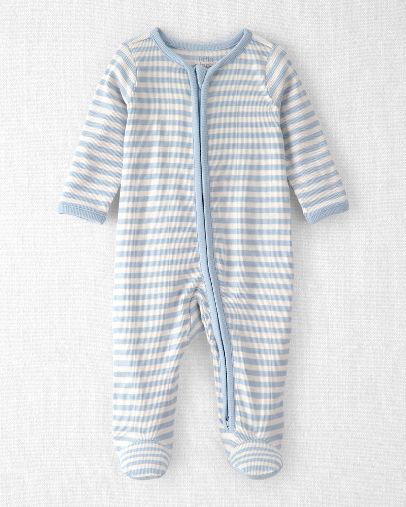 Baby Organic Cotton Sleep & Play Pajama in Stripes