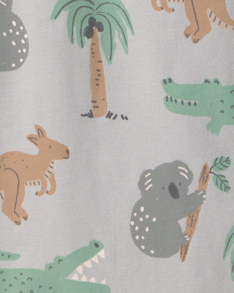 Baby 2-Pack Organic Cotton Rompers in Aussie Friends