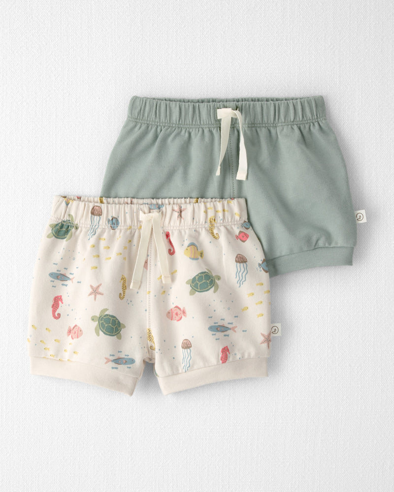 Baby Girl 2-Pack Organic Cotton Knit Shorts