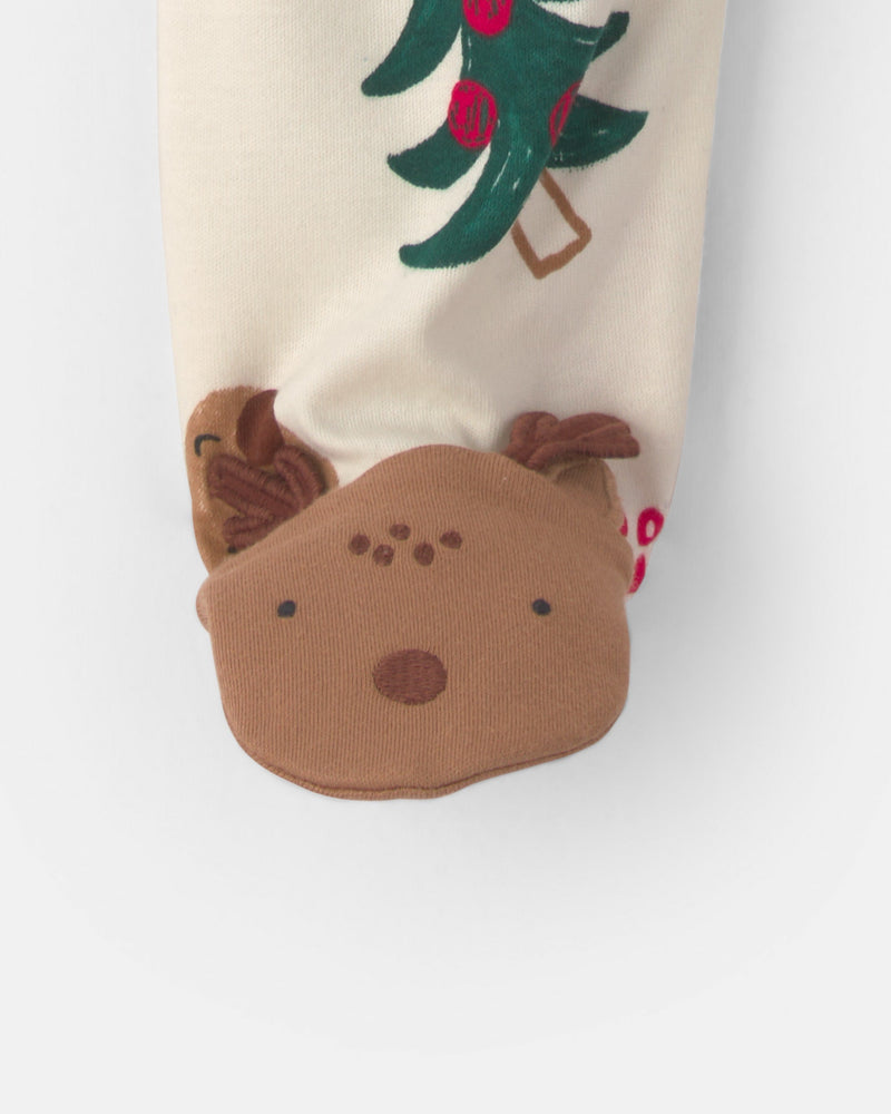 Baby Christmas Holiday Icon 100% Cotton 2 Way Zip Sleep & Play Pajamas - Multi