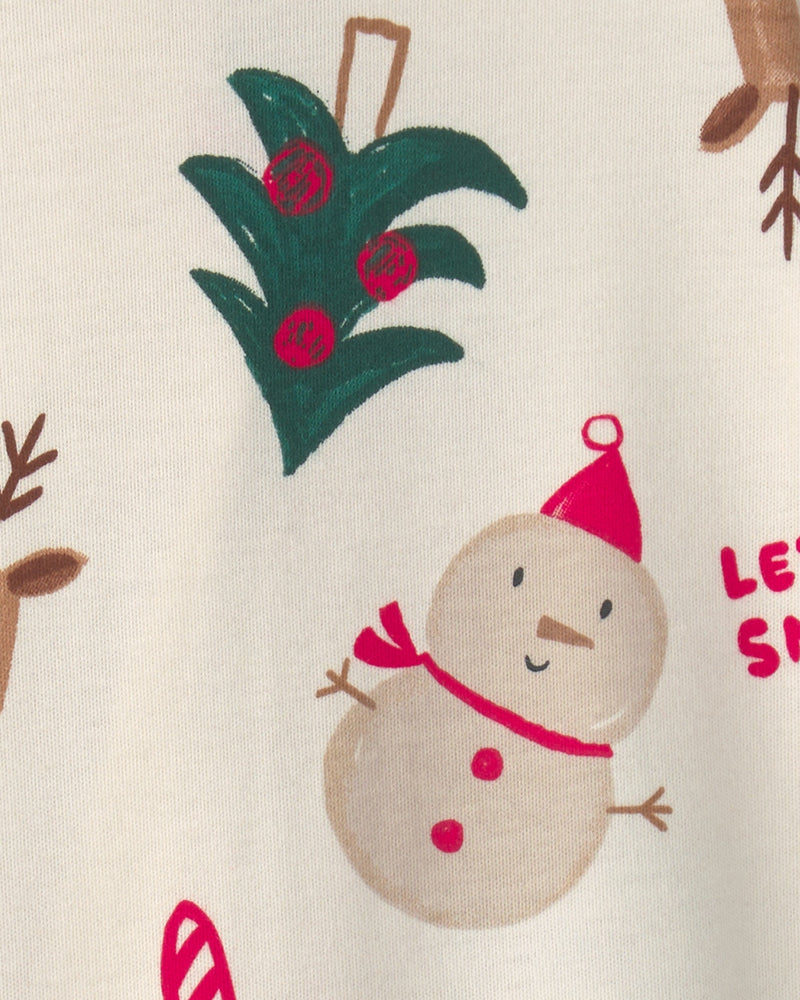 Baby Christmas Holiday Icon 100% Cotton 2 Way Zip Sleep & Play Pajamas - Multi