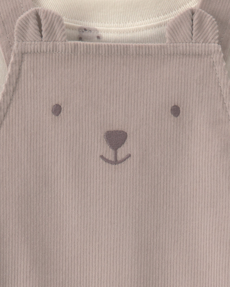 Infant Boys 2-Piece Bear Corduroy Overall Set- Assorted