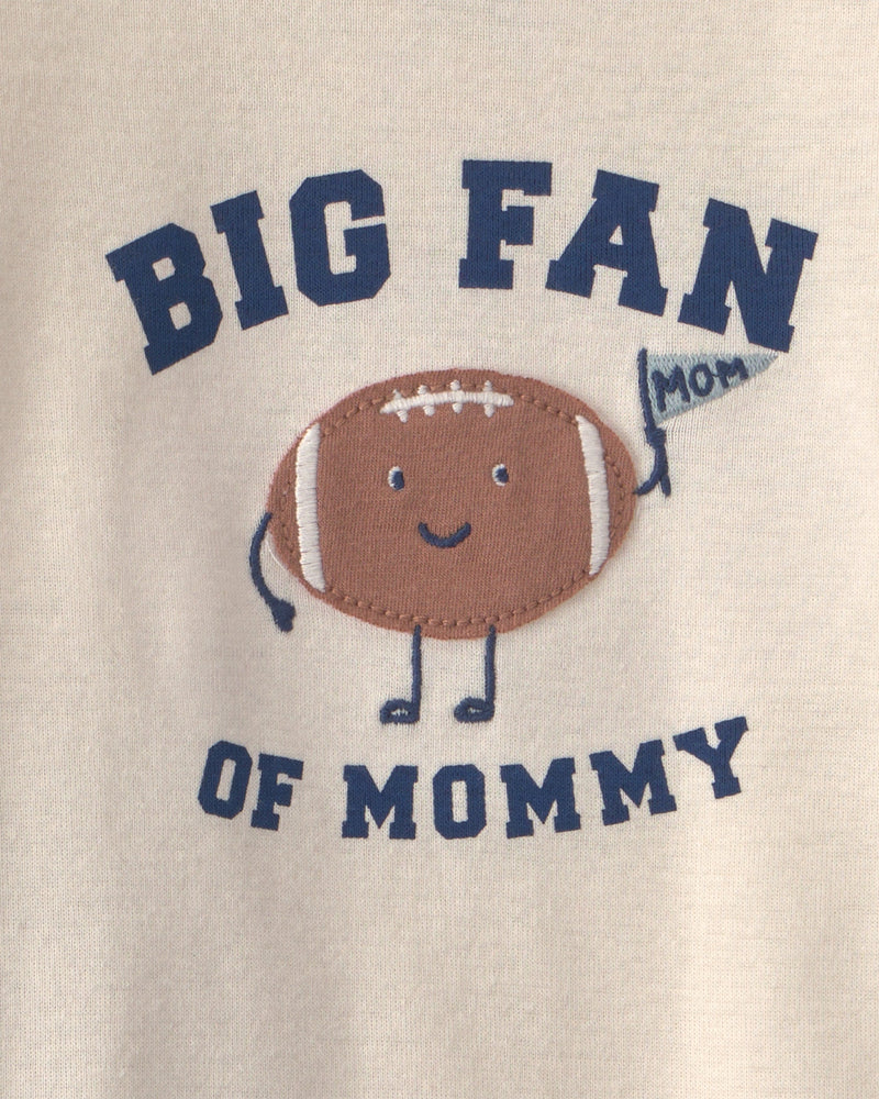 Baby Boy 2 Piece 'Big Fan Of Mommy' Football Long Sleeve Bodysuit & Pant Set - Assorted