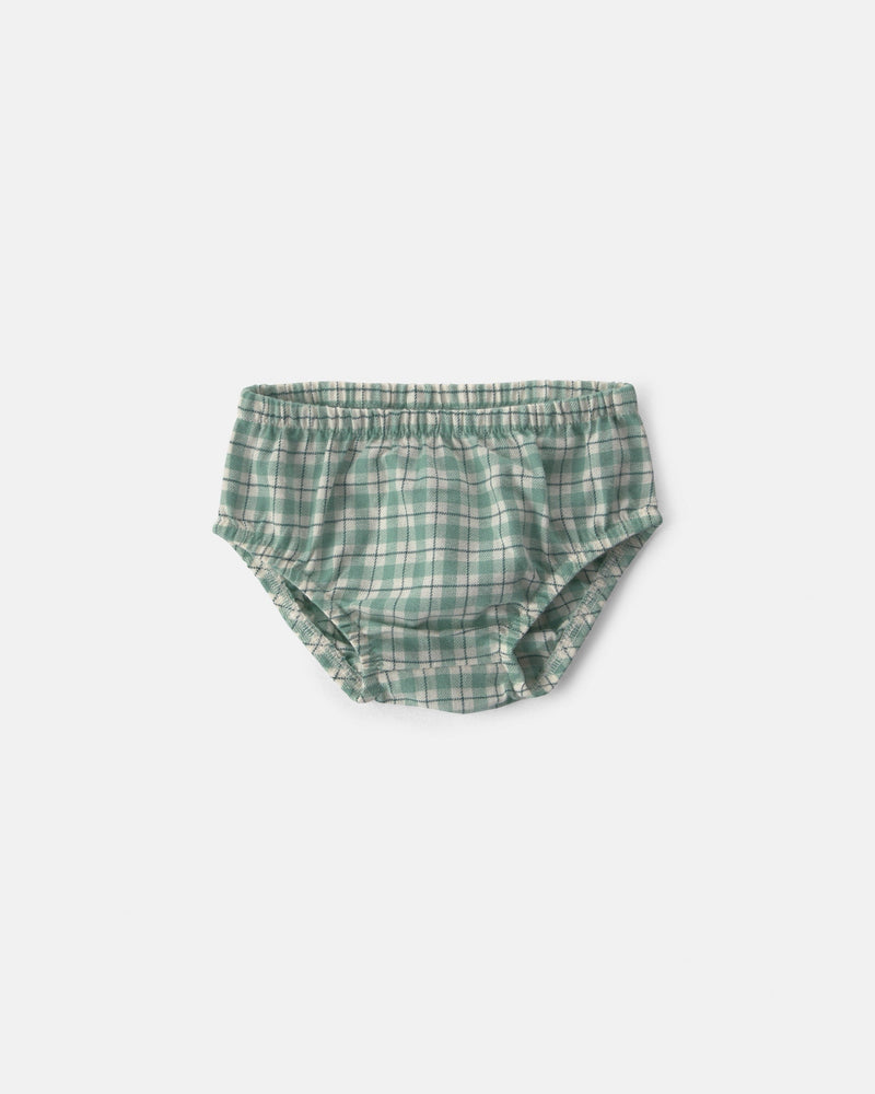 Baby Girl 2 Piece Checkered Flannel Long Sleeve Dress - Green