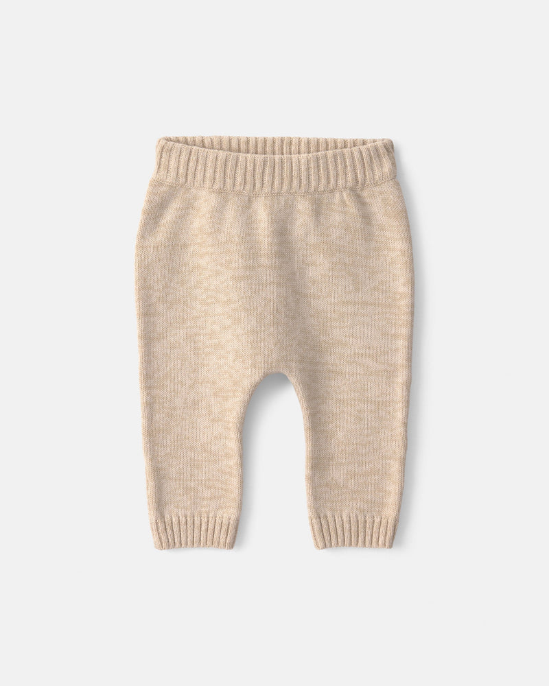 Baby Boy 3 Piece Cotton Sweater Layering Set - Beige