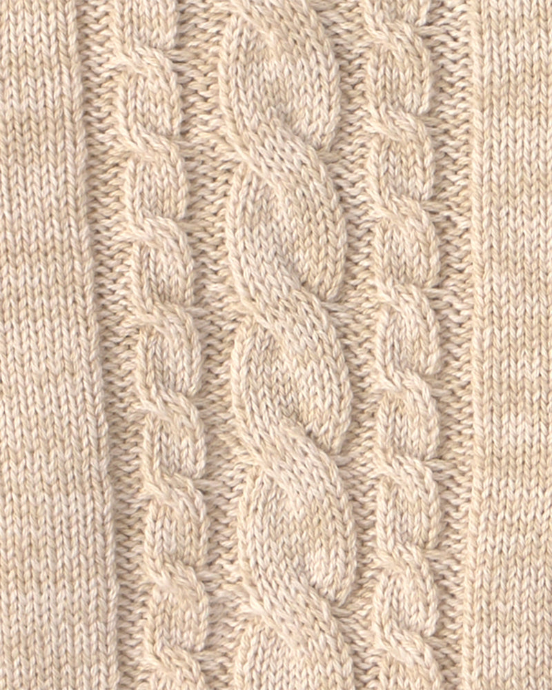 Baby Boy 3 Piece Cotton Sweater Layering Set - Beige