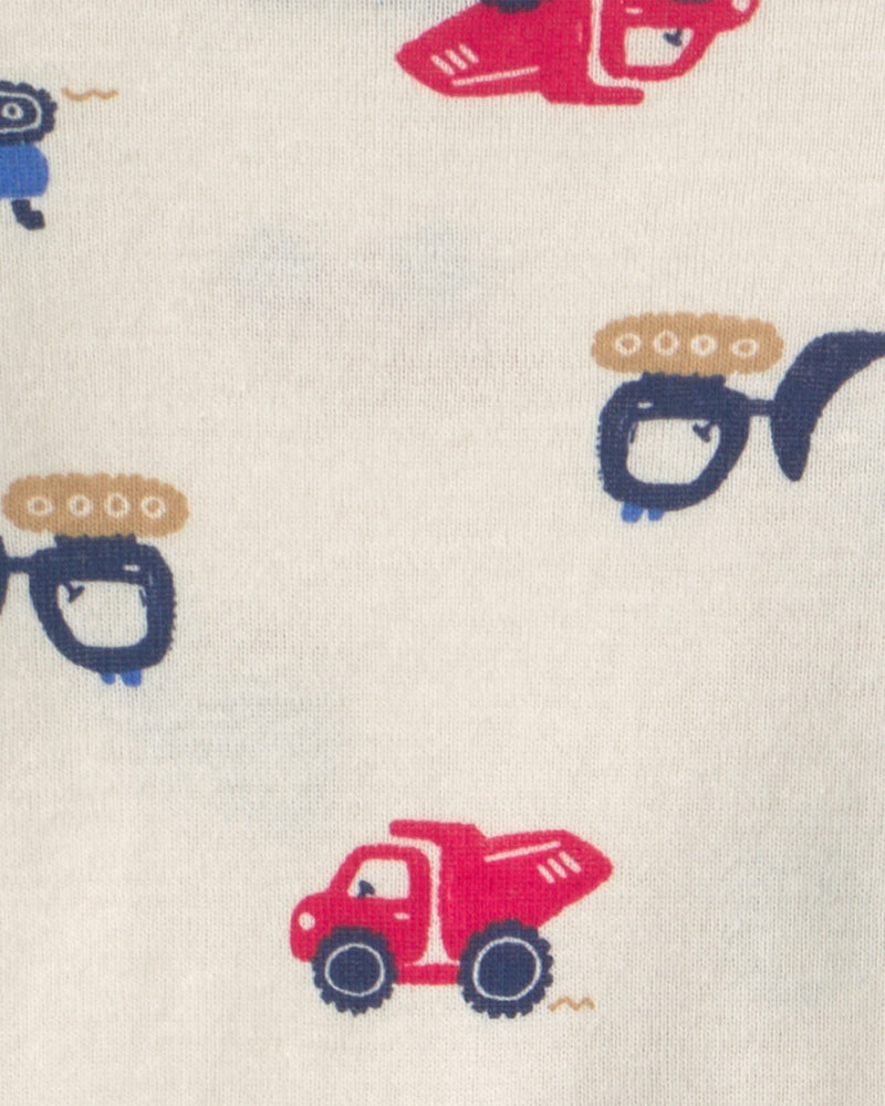 Baby Boy 4 Pack Construction Long - Sleeve Multipack Bodysuits - Assorted