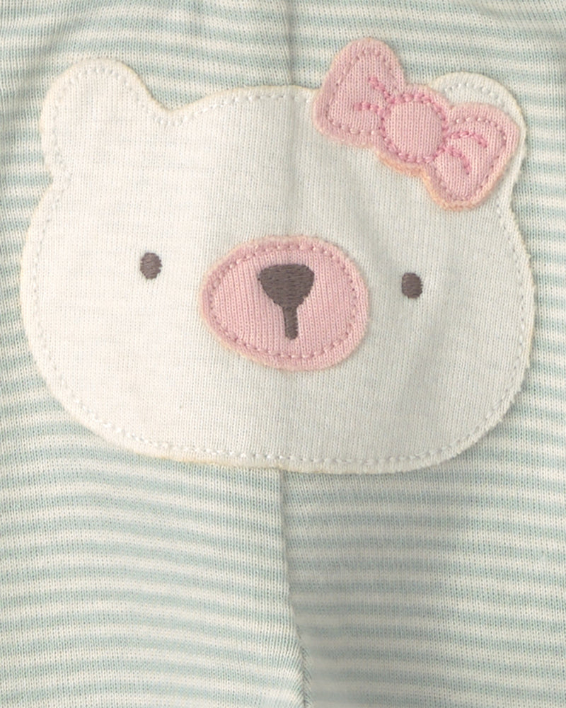 Infant Girls 3-Piece 'Little Love' Polar Bear Bodysuits & Pant Set - Green