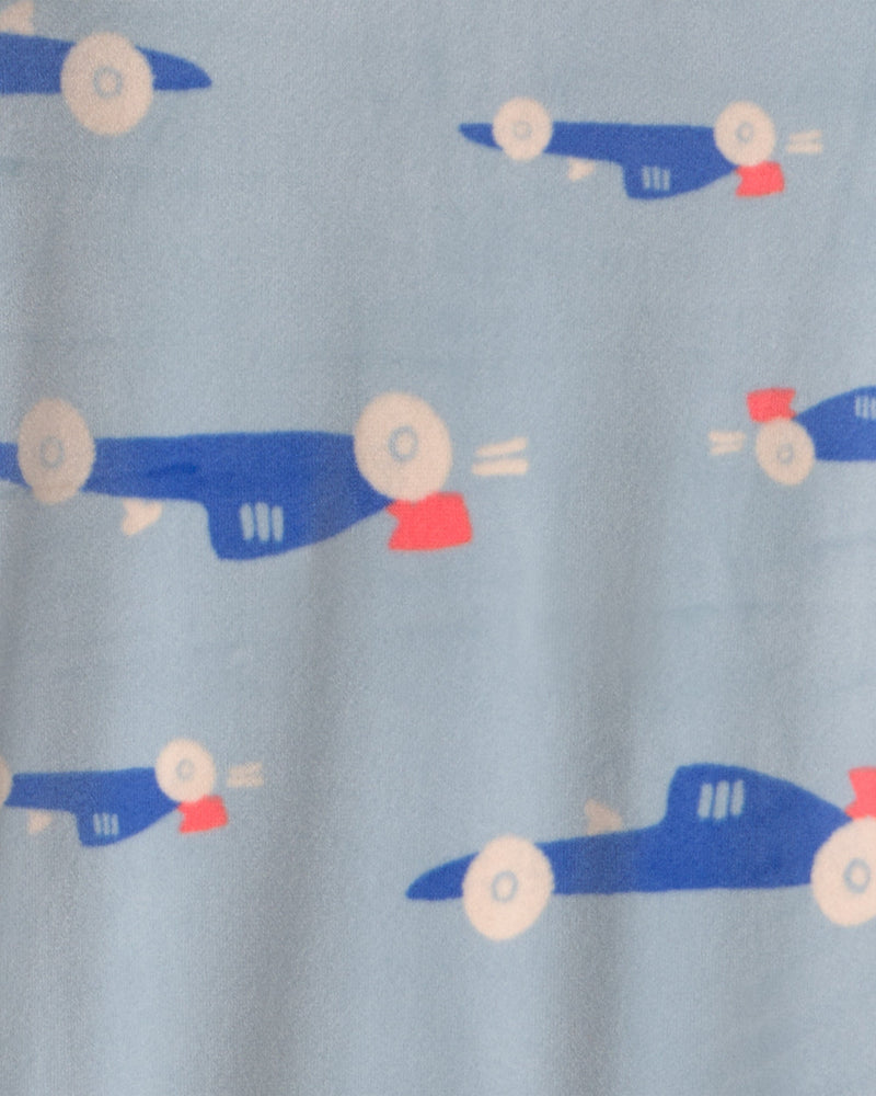 Baby Boy Cream 2 Way Zip DreamPlush Snug Fit 1 Piece Pajama - Blue