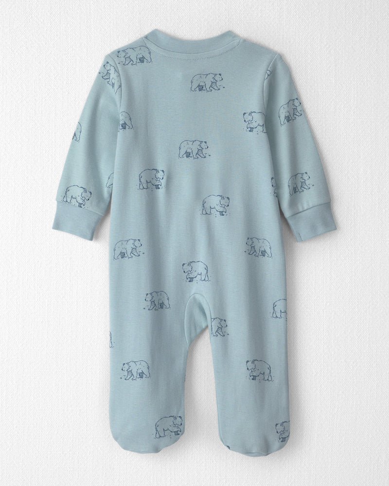 Baby Organic Cotton Sleep & Play Pajamas in Blue Bears - Blue